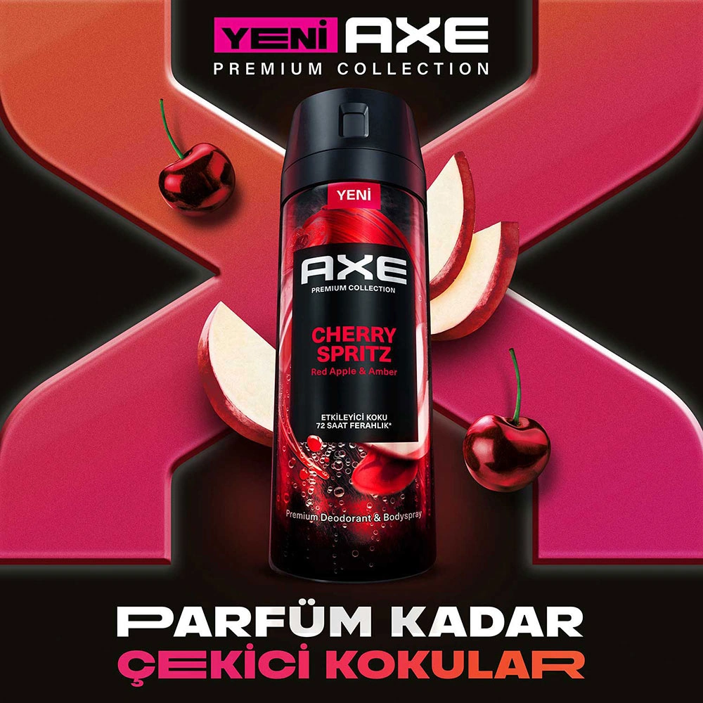 Axe Erkek Sprey Deodorant Cherry Spritz 150 Ml + Black Vanilla 150 Ml + Emerald Sage 150 Ml