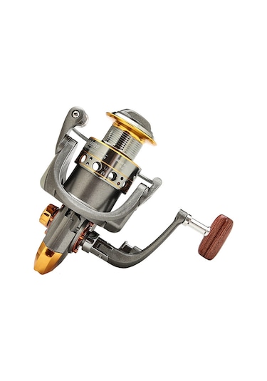 Gajeena 3000 Model Gri Altın Metal Bobin 13 Eksenli Olta Makinesi - 8kg Maksimum Sürtünme, Kaliteli Tesisatlı Deniz Ve Su Olta Takımı