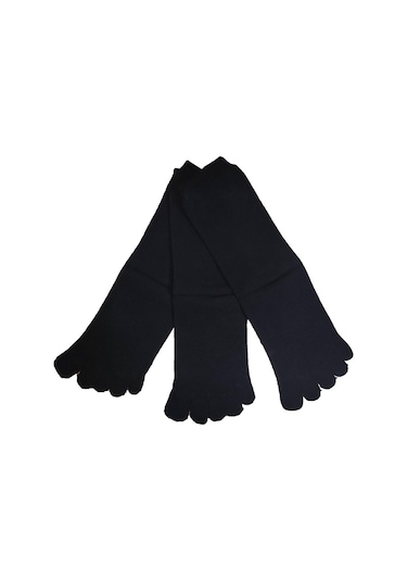 Erkek 3'Lü Pamuklu Parmaklı Çorap Siyah