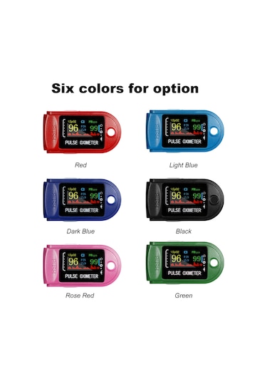 Vkemall Pulse Oksimetre Dijital Parmak Ucu Nabız Oksimetresi Tft Ekran Kan Oksijen Sensörü Doygunluk Min Koyu Mavi