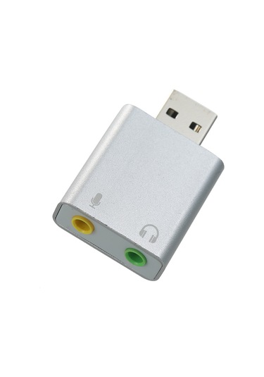 Padalink Usb 2.0 Dış Ses Kartı - 3.5mm Kulaklık Ve Mikrofon Dönüştürücü, Sürücü Gerektirmeyen, Dizüstü/masaüstü Bilgisayarlar İçin, Gümüş Renk