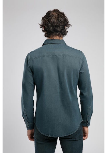 Lee Cooper Worner 2 Erkek %100 Pamuk Jean Gömlek-19655 Siyah