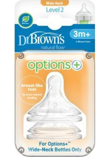 Dr. Brown's Options+ 2.Evre Geniş Ağız Silikon Biberon Emziği