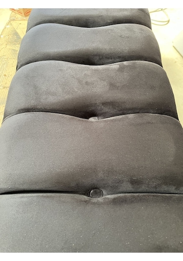 Yirmi15 Metal Ayaklı Eco Black Babyface Puf & Bench