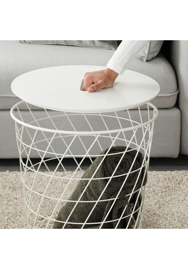 Saklama Bölmeli Sehpa, Beyaz, 44 Cm Beyaz