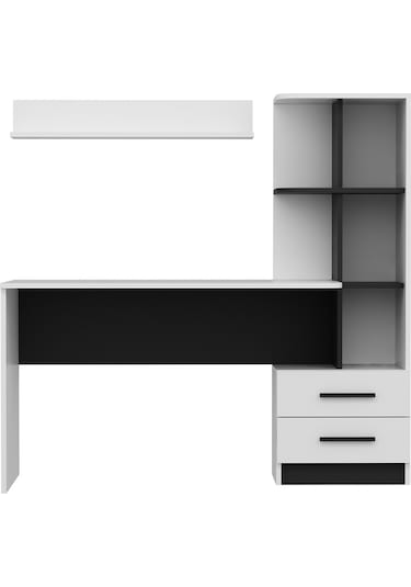 Inarchdizayn Alaska Çalışma Masası Siyah Beyaz Ücretsiz Kargo Siyah Beyaz