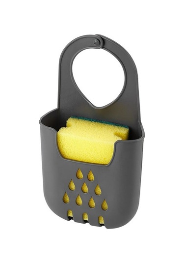 Toptanfoni Pratik Asılabilir Silikon Bulaşık Süngerlik Evye Üstü Süngerlik Düzenleyici Askılı Süngerlik Siyah