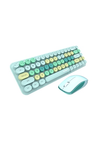 Jeemson Mofii Kablosuz Klavye-fare Seti, 3 Seviye Dpı Ayarı, Sessiz Fare, Plug & Play, Deniz Tuzü Yeşili Pil Yok Diğer