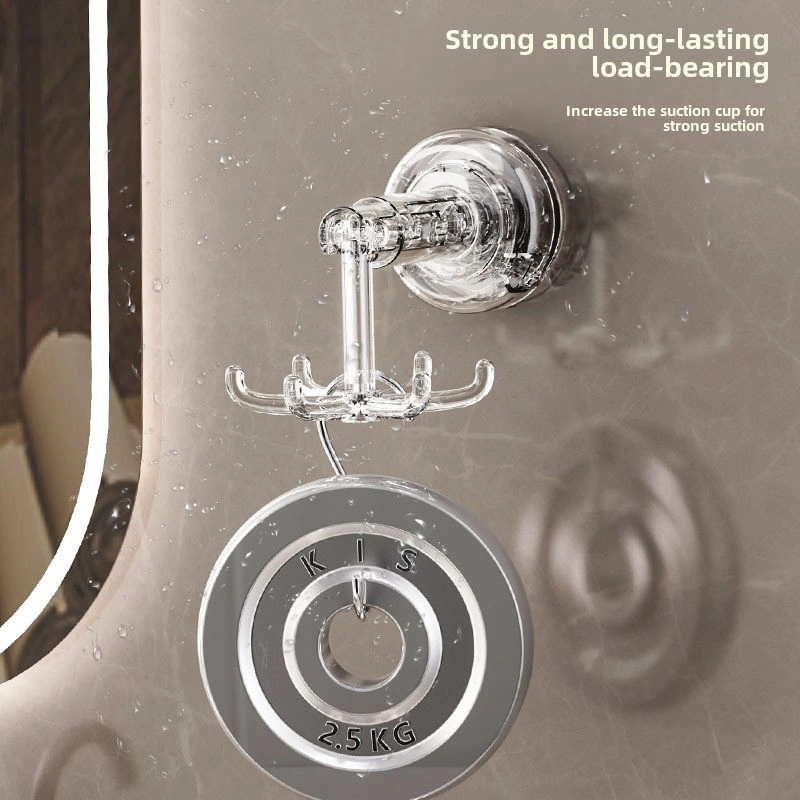 Monyee Banyo Sıvı Tutucu 6 Tırnaklı Döner Kanca - Delme Yok Duvar Takımı, Makyaj Aletleri Ve Aksesuarlar İçin Çok Fonksiyonlu Depolama Rafı Şeffaf Gri Diğer