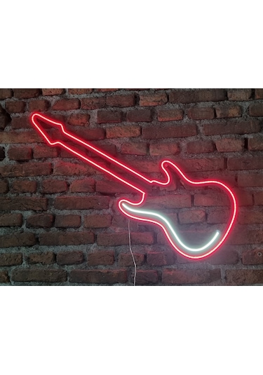 Gitar Neon Ledli Duvar Aydınlatması
