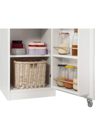 Beyaz Çok Amaçlı 165 Derece Açılabilir Tek Kapaklı Kiler Dolap