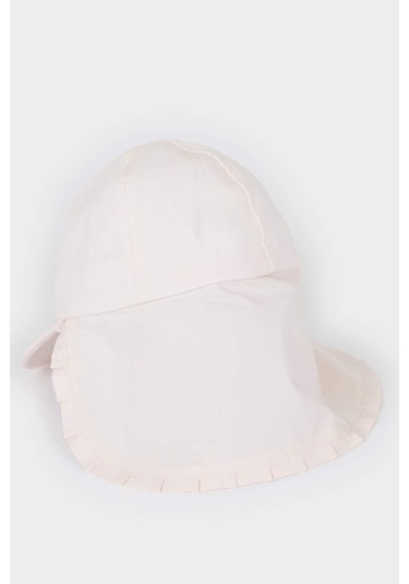 DeFacto Kız Bebek Nakışlı Ense Korumalı Pamuklu Cap Şapka D8385A525SMPN1 Pembe