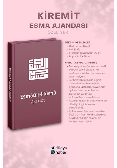 Esmaül Hüsna Ajandası- Kiremit Özel Seri Çok Renkli