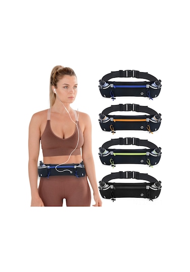 Mufunye Yeşil Spor Bel Çantası - Su Matarası Bölmesiyle Unisex, Spor, Koşu, Bisiklet İçin Su Geçirmez Cep Telefonu Kart Depolama Tek Beden Çok Renkli