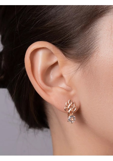 Lepta Gümüş Taşlı Dağ Kristali Küpeler 925 195730772 Altın