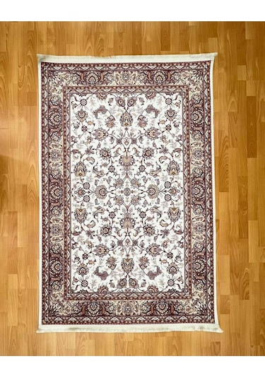 Klasik Osmanlı Motifli 120 X 180 Dijital Baskı Halı Beyaz