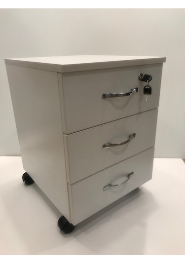 Üç Çekmece Kilitl Komidin(Montajlı)