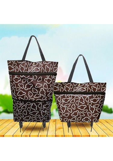 Xindoker Katlanabilir Tekerlekli Alışveriş Sepeti - Yeniden Kullanılabilir Gıda Sepeti, Genişletilebilir Tasarım