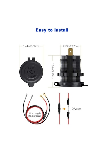Hızlı Şarj 3.0 Çift Usb Araç Şarj Cihazı 12v 36w Usb Hızlı Şarj Cihazı Anahtarlı Tekne Motosiklet Kamyon Golf Arabası İçin Yeşil