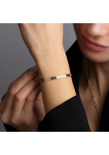 Altın Yassı Bileklik BL0052 Sarı Altın