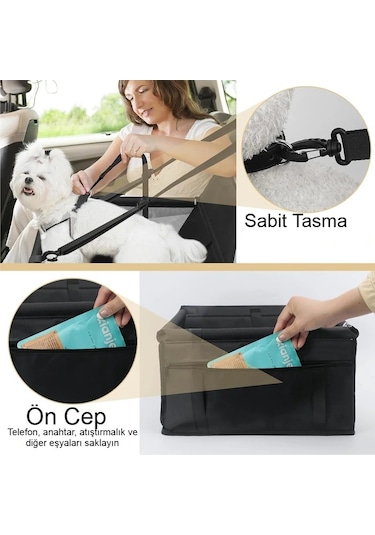 Kedi Köpek Araba Koltuğu Katlanabilir Nefes Alabilir Taşınabilir Pet Seyahat Koltuğu