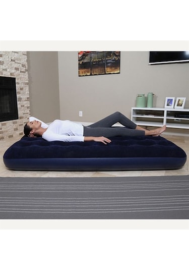 Bestway Çift Kişilik Şişme Yatak + Pompa 67287 Mavi