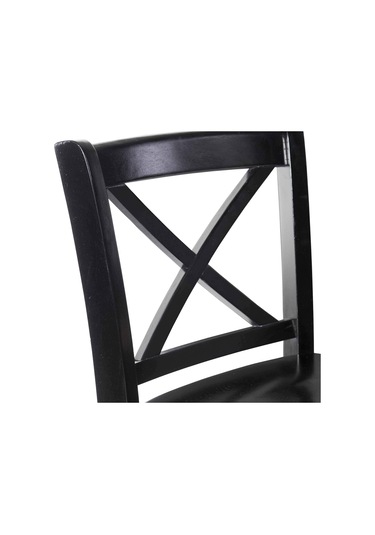 Alaçatı Ahşap Bar Sandalyesi Siyah