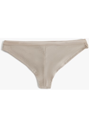 Koton Brief Külot Fitilli Saten Bel Detaylı Gri 4slk30162mk Gri