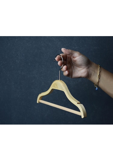 Nyn Ahşap 0-3 Yaş Bebek Elbise Askısı Naturel Renk 6 Adet