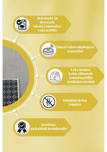 Vizon Kaymaz Tabanlı Kesme Yolluk Kabartmalı Koridor Mutfak Salon Halısı