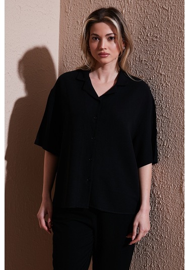 Fashion Friends Bayan Gömlek 25y0605k1 Siyah Siyah