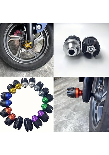 Cloudstore 2 Parça Gümüş Alüminyum Motosiklet Fork Çerçeve Korumaları - Sokak Motosikletleri, Moped Ve Skuterler İçin - Şok Emici Düşmeye Karşı Tekerlek Koruyucu