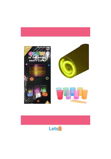 Karanlıkta Yanan Şık Parlayan Mega Glow Bardaklar 8 Adet Çok Renkli