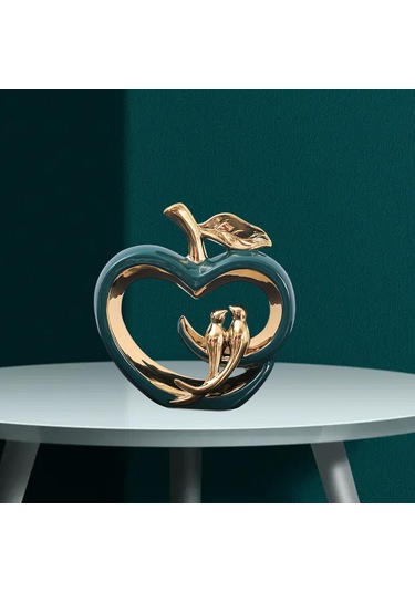 Suntek Modern Seramik Meyve Heykeli Raf Altın Kuşlar Parti El 22.5cmx23cm