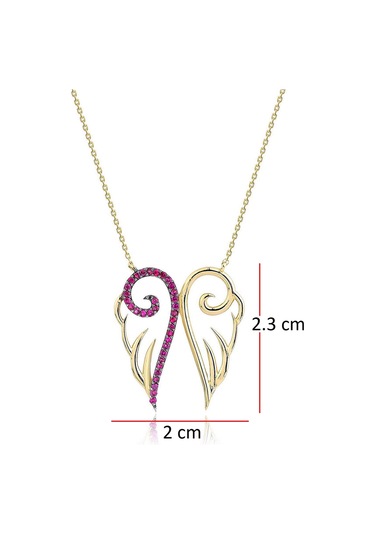 Yakutlu Melek Kolye Rose Gold
