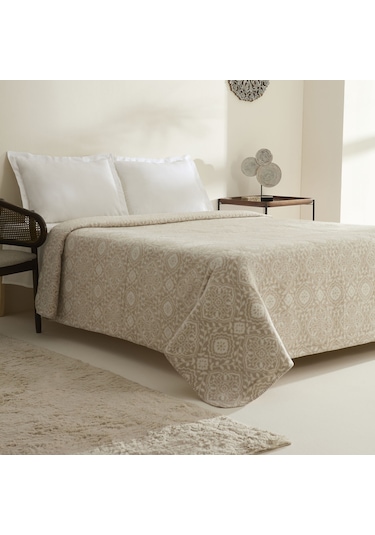 Karaca Home Ansel Çift Kişilik Akrilik Battaniye Açık Kahve Açık Kahve