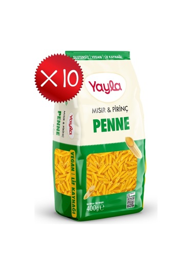 Yayla Mısır Ve Pirinç Penne Makarna 400 G X10