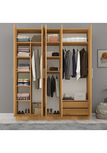 5 Kapaklı Gardırop 180cm Petra