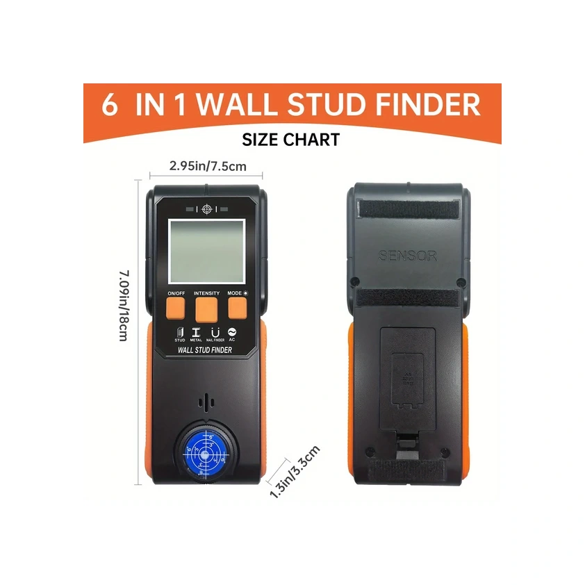 Willowhaven Siyah 6 Lı 1 Arada Dedektör Metal Ahşap Kablo Bulucu Duvar Tarayıcı