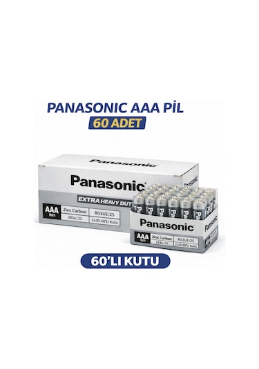 Panasonic Aaa R03 İnce Pil Zinc Carbon Extra Heavy Duty 2 Li 30 Paket