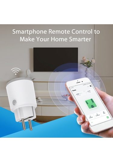 Geeksen Akıllı Wifi Soketli Adaptör 16a - Enerji Tüketim Ölçümü, Uzak Kumanda, Zamanlama Ve Senaryo Bağlantısı - Avrupa Standartı 85-250v