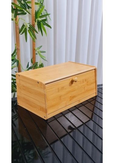 Bambu Ekmek Dolabı Kapaklı Ekmek Kutusu 7236 Ahşap