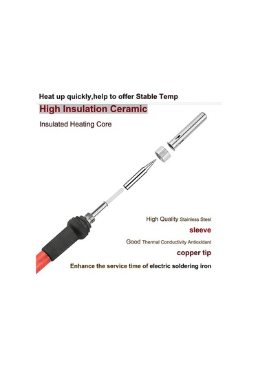 Havya Seti 60w Ayarlanabilir Sıcaklık Termostatı Elektrikli Havya