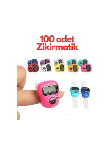 Yüzük Zikir Matik 100 Adet Çok Renkli