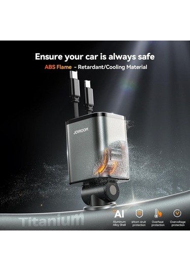 Tongxida Joyroom Ccl05 4'ü 1 Arada Geri Çekilebilir Teleferik Şarj Cihazı Siyah, Koyu Gri Siyah - Koyu Gri