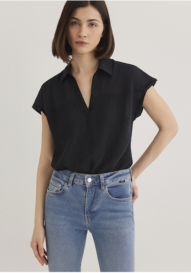 Mavi - Kısa Kollu Siyah Bluz 1210801-900
