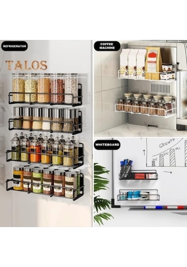 Novahub 2/4 Adet Gümüş Karbon Çelik Duvara Monte Baharat Organizatör Raf Mutfak Dolap Organizatörü Gümüş