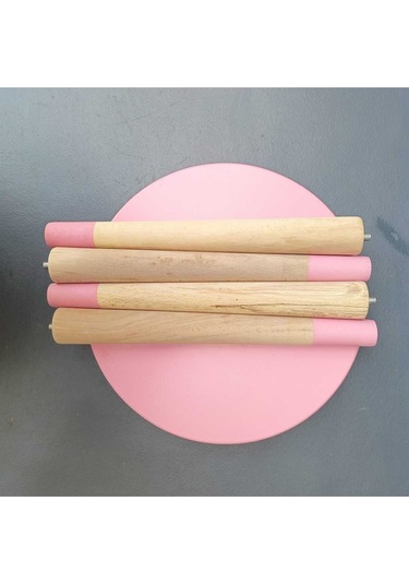 Na Neşeli Ahşap Pembe Ahşap Çocuk Taburesi.çocuk Sandalyesi.çalışma Masası Taburesi.renkli Tabure.çocuk Odası Pembe