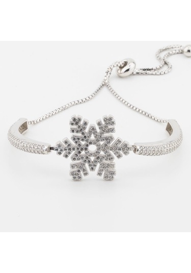 Muhteşem Tasarım 925 Ayar Gümüş Kar Tanesi Asansörlü  Bileklik