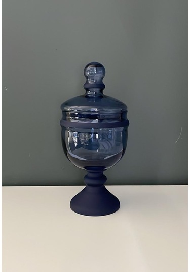 Decorıum Ayaklı Şekerlik Yarı Mat Kobalt 28 Cm